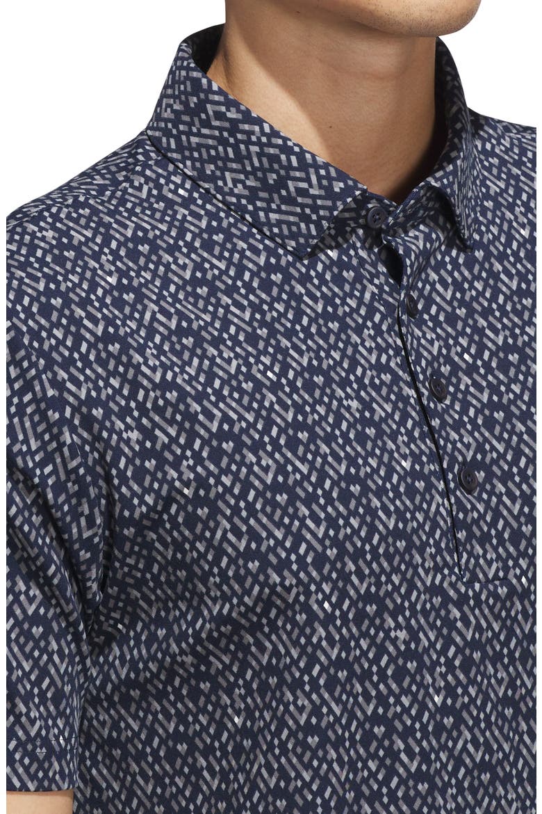 Micro Geometric Polo, Alternate, color, COLLEGIATE NAVY/ GREY HEATHER