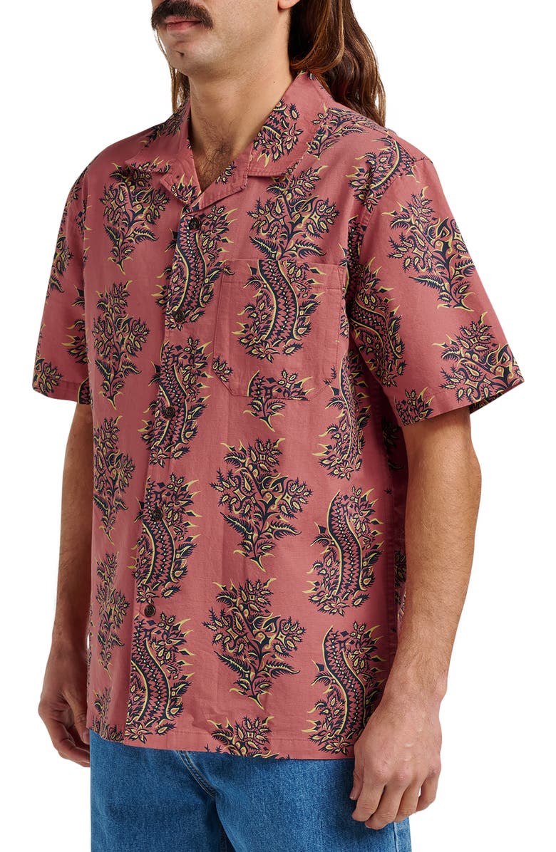 Quiksilver Dynasty Casual Cotton & Linen Camp Shirt, Alternate, color, 