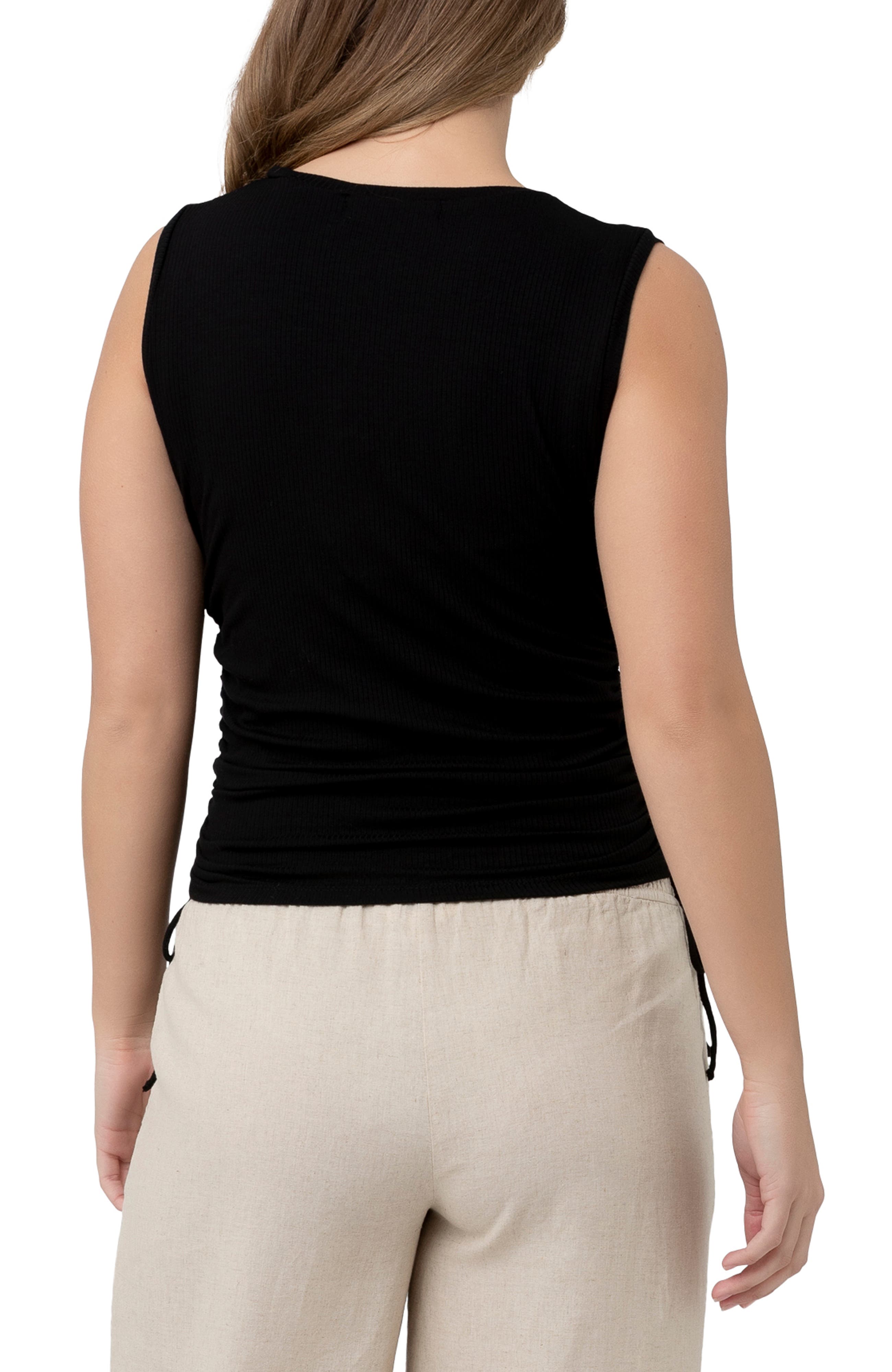 Ripe Maternity Jodie Ruched Rib Tank Black (Women) | Nordstrom