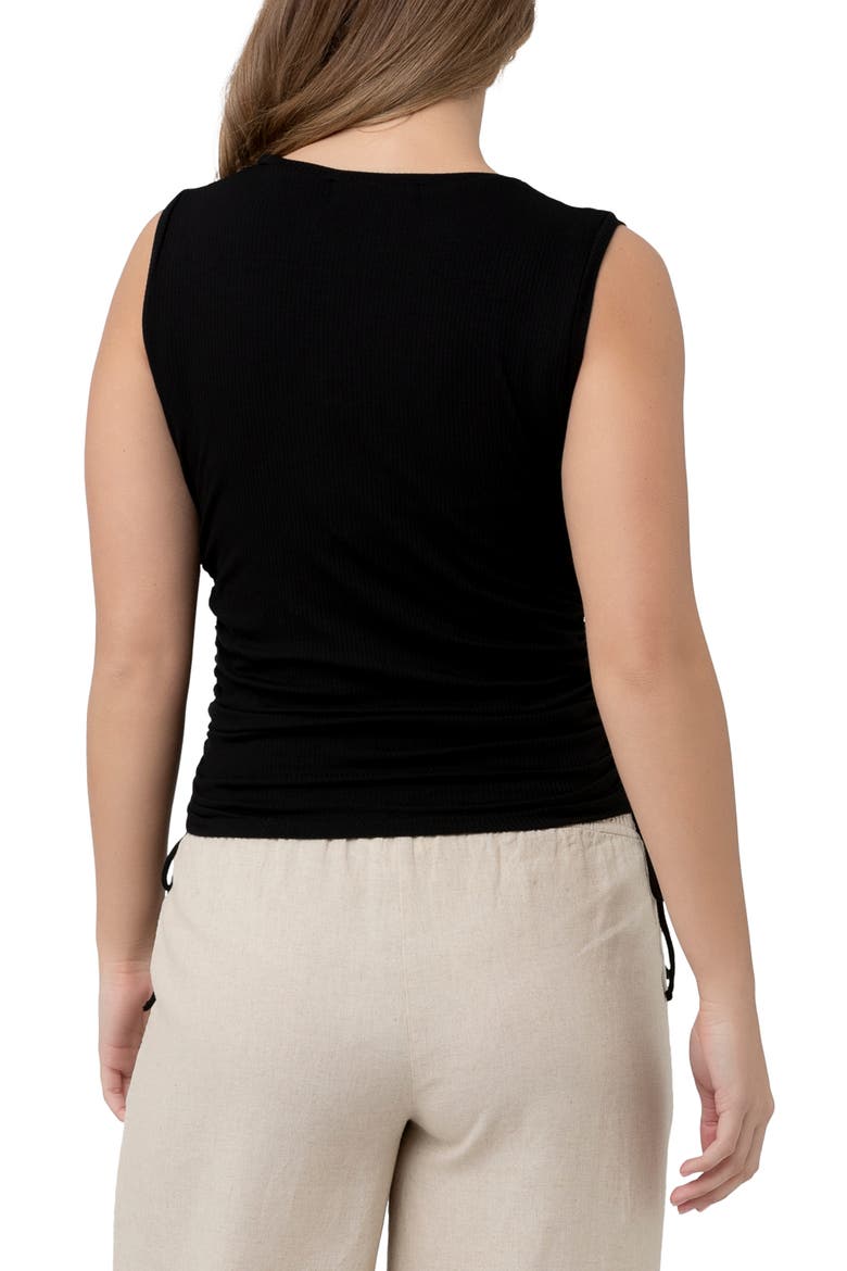 Jodie Ruched Rib Tank  Black, Alternate, color, Black