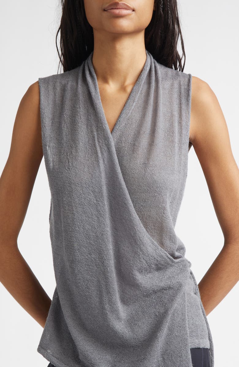 Paloma Wool Sans Baby Alpaca & Merino Wool Blend Wrap Top, Alternate, color, Grey