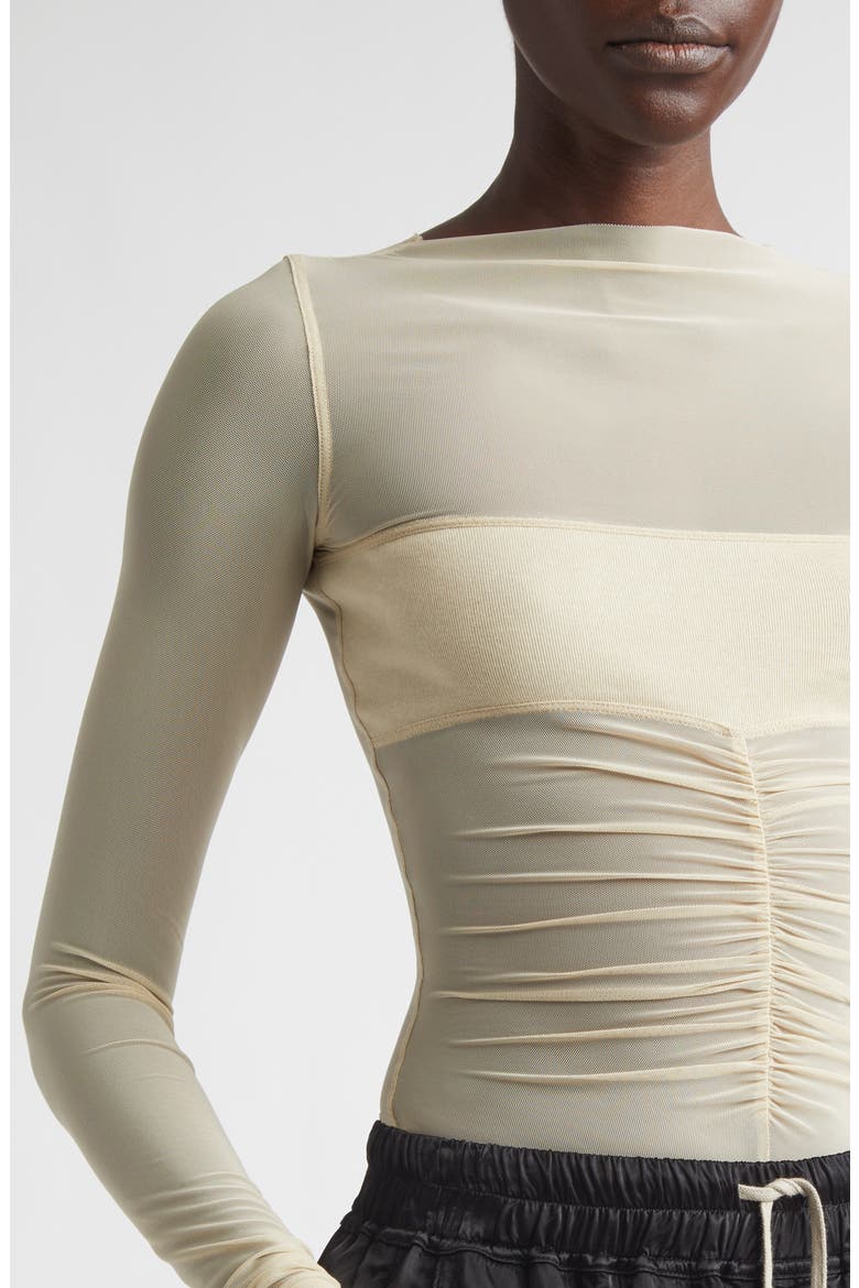 Temple Bandeau Tulle Top, Alternate, color, SAND