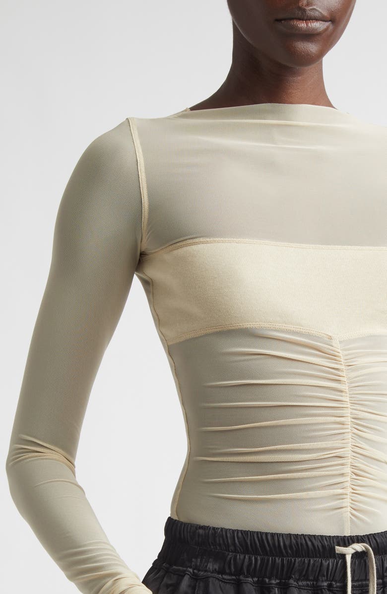 Rick Owens Temple Bandeau Tulle Top, Alternate, color, Sand
