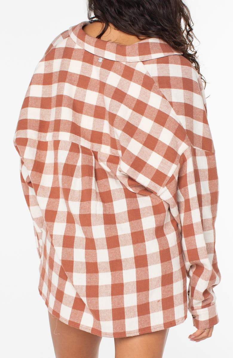 Roxy Let's Get Away Check Cotton Flannel Button-Up Shirt, Alternate, color, 