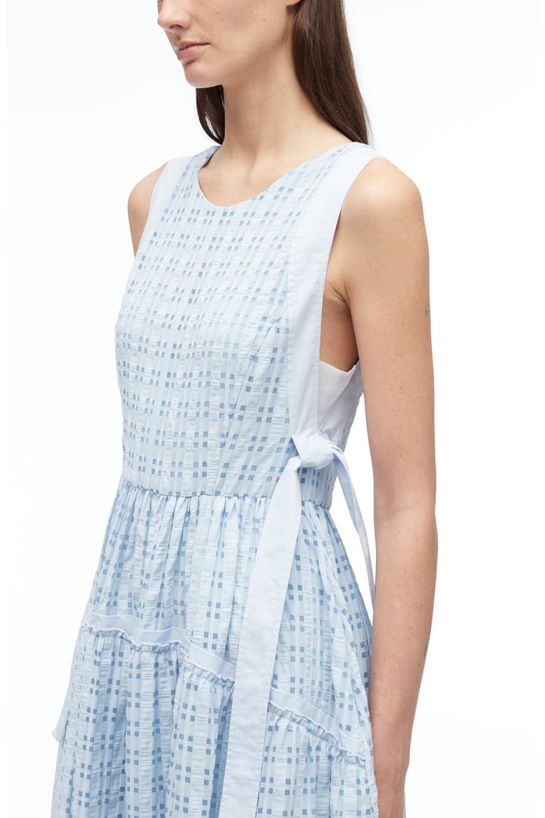 Check Taffeta Sleeveless Midi Dress, Alternate, color, SKY BLUE