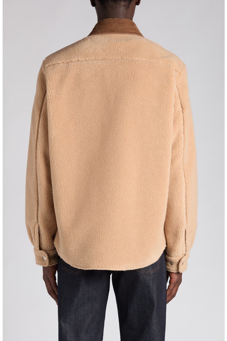 High Pile Fleece Shirt Jacket, Alternate, color, LATTE