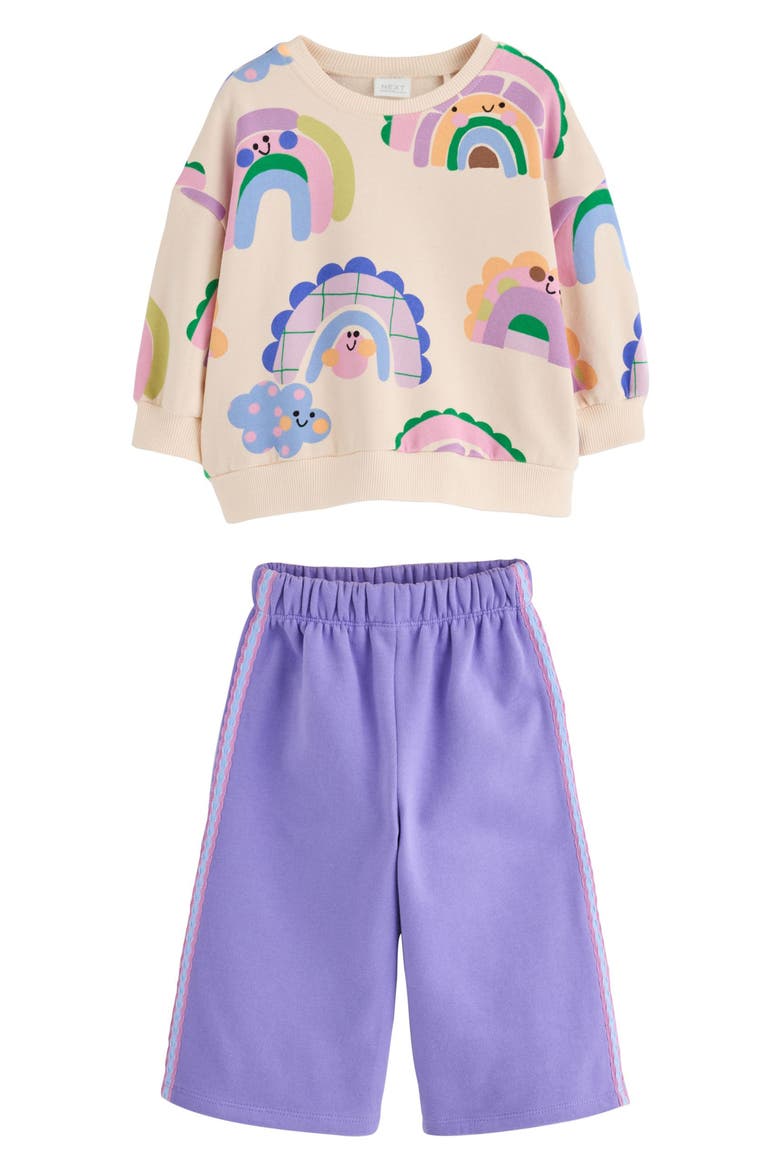 Kids' Rainbow Sweatshirt & Sweatpants Set, Main, color, PURPLE