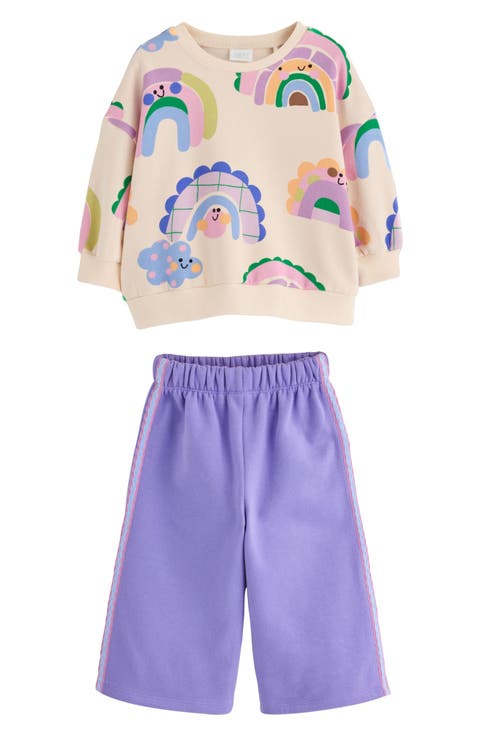 Kids' Rainbow Sweatshirt & Sweatpants Set