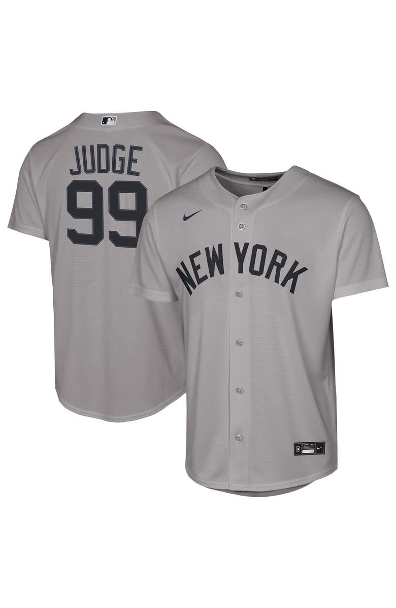 Nike Youth Nike Aaron Judge Gray New York Yankees Road Replica Jersey, Main, color,
