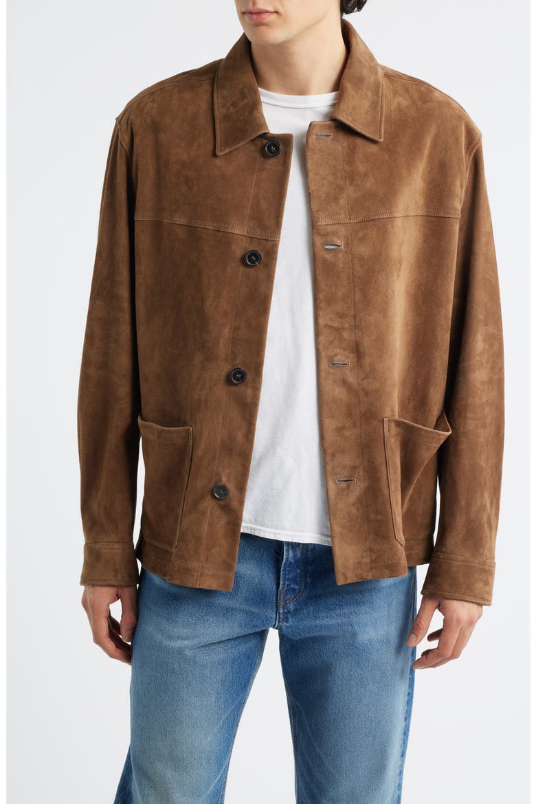 Suede Chore Coat, Main, color, CARAMEL