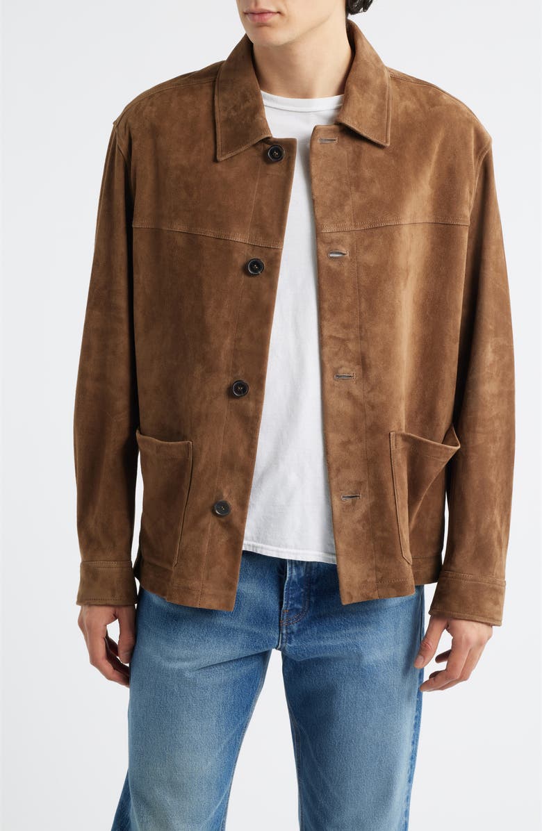 FRAME Suede Chore Coat, Main, color, Caramel