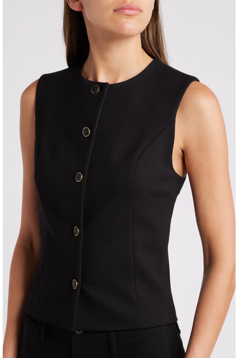 Irina Button-Up Vest, Alternate, color, BLACK