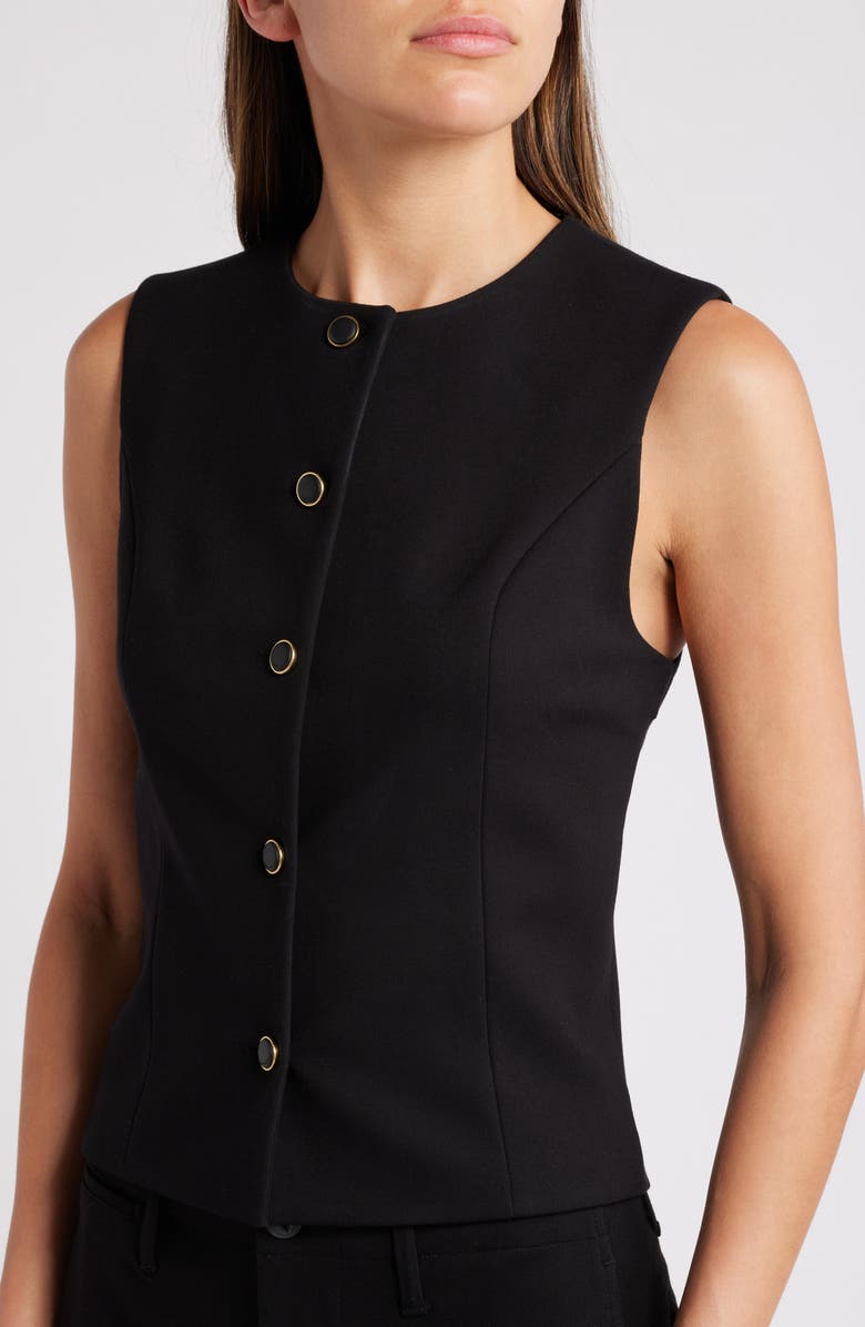 rag & bone Irina Button-Up Vest, Alternate, color, Black