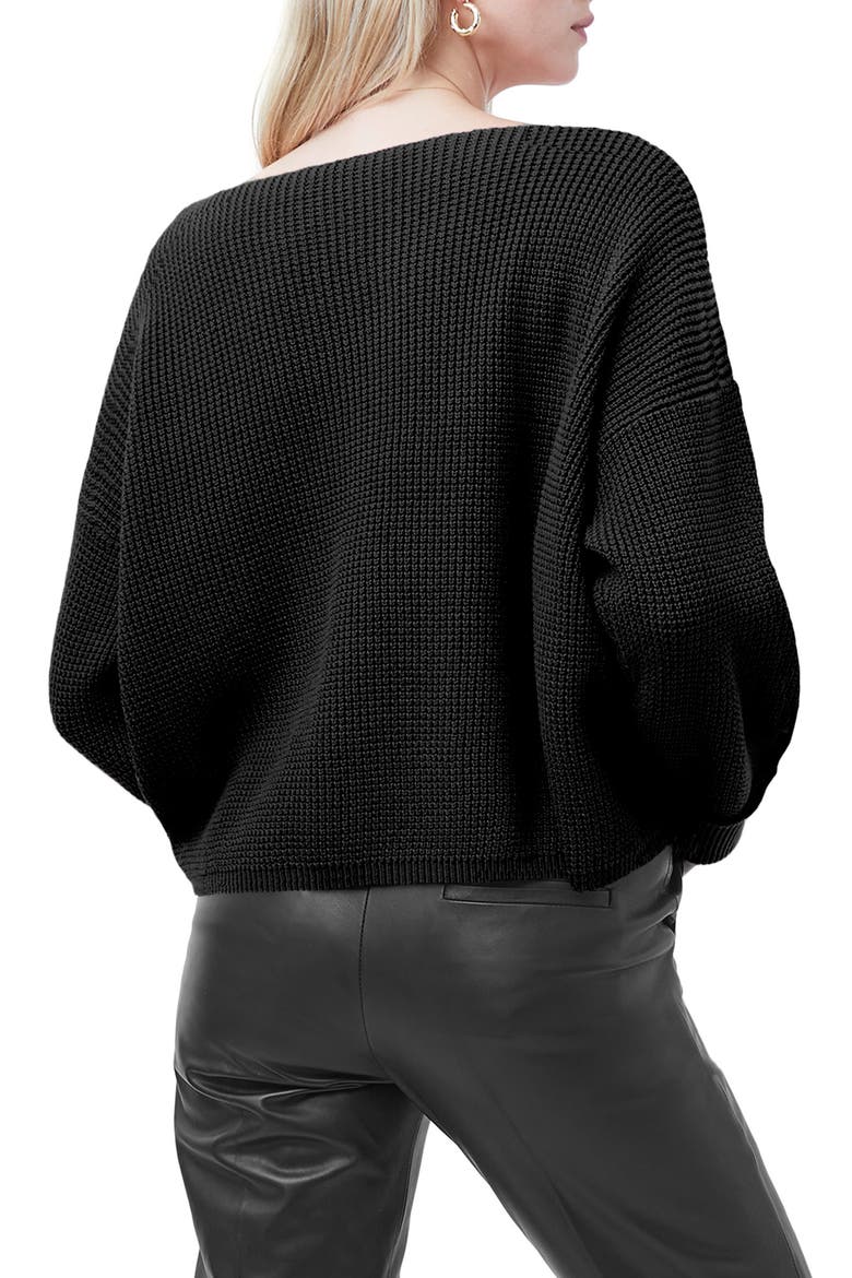 Millie Mozart Waffle Knit Sweater, Alternate, color, BLACK