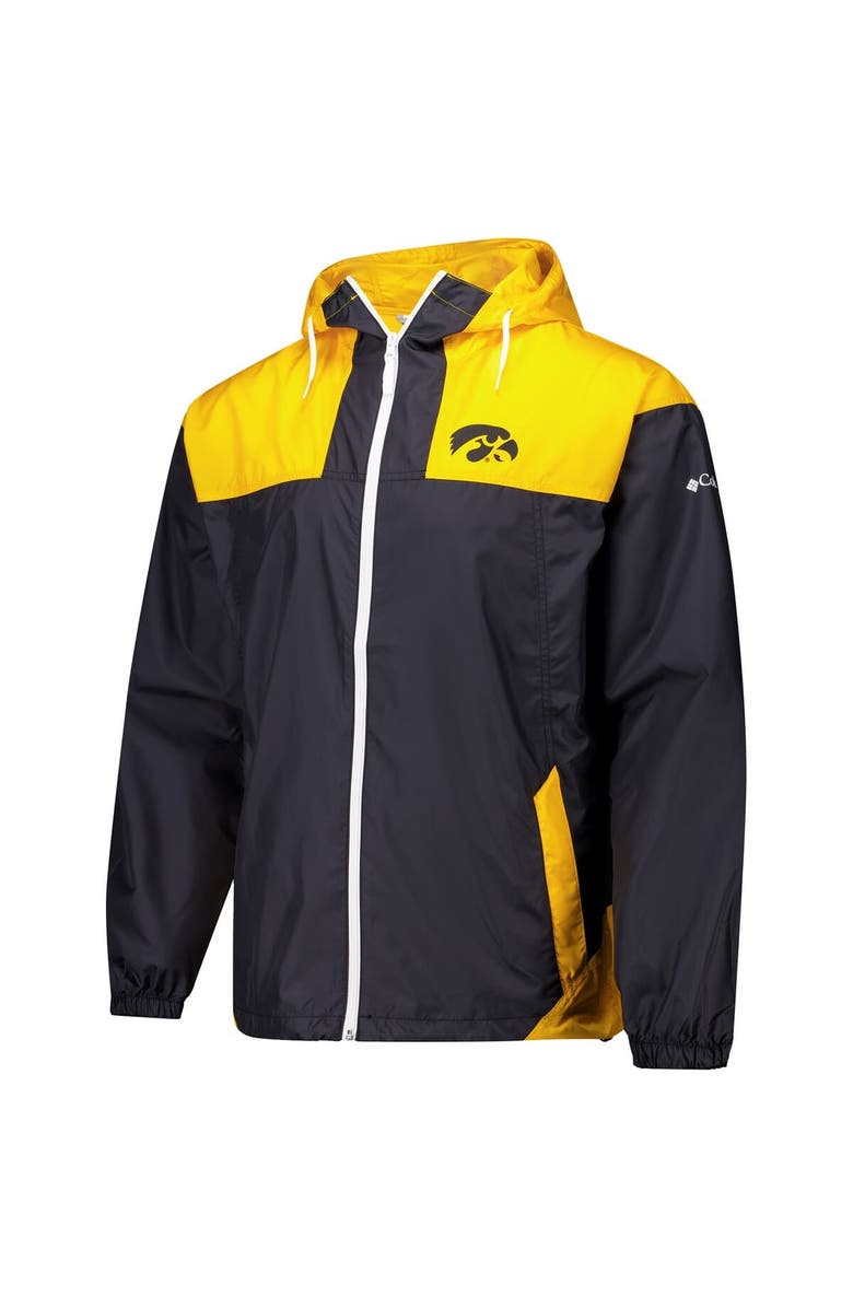 Columbia Men's Columbia Black Iowa Hawkeyes Flash Challenger II Omni-Shade Full-Zip Windbreaker Jacket, Alternate, color, Black