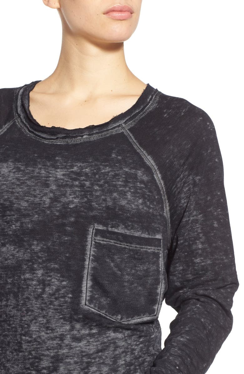 Stem Burnout Raw Edge Sweatshirt, Alternate, color, 