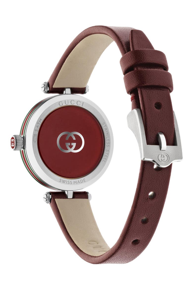 Model 2000 Leather Strap Watch, 24mm, Alternate, color, RED
