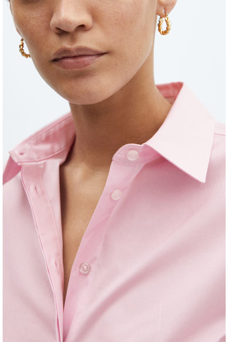 Fitted Stretch Cotton Button-Up Shirt, Alternate, color, PINK