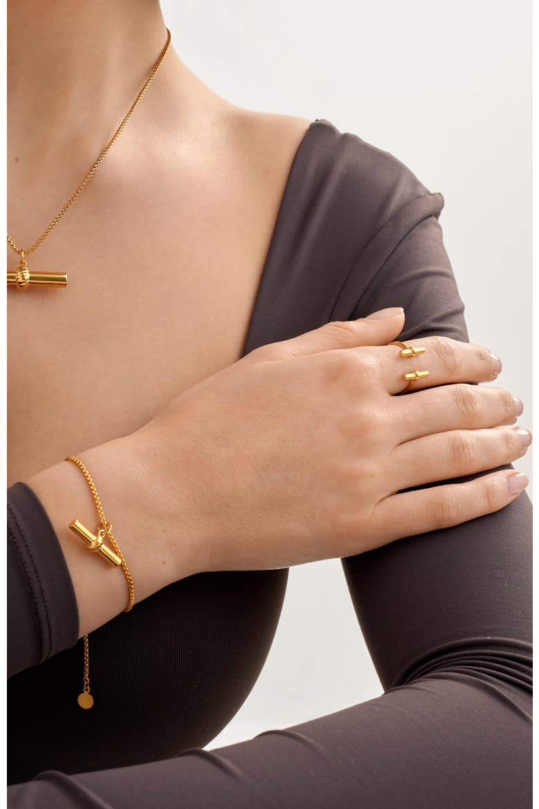 Themis Large T-Bar Bracelet, Alternate, color, Gold