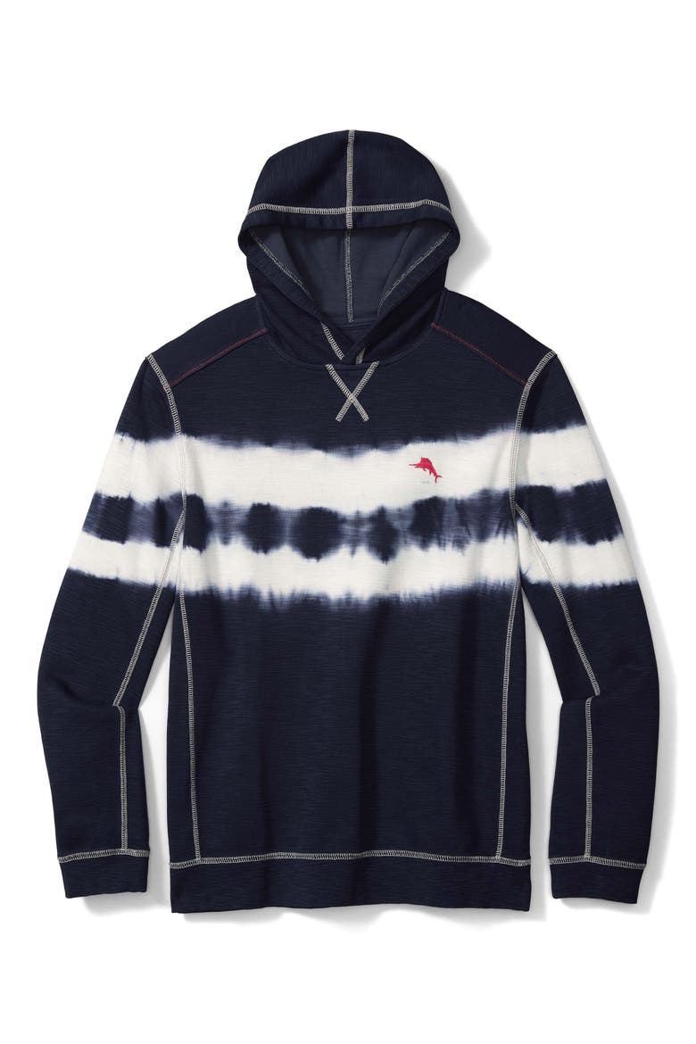 Tobago Bay Waves Cotton Blend Hoodie, Alternate, color, OCEAN DEEP