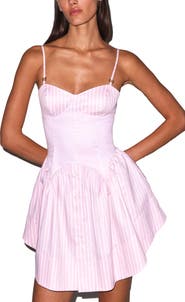 Fleur Du Mal Poplin Corset Mini Dress