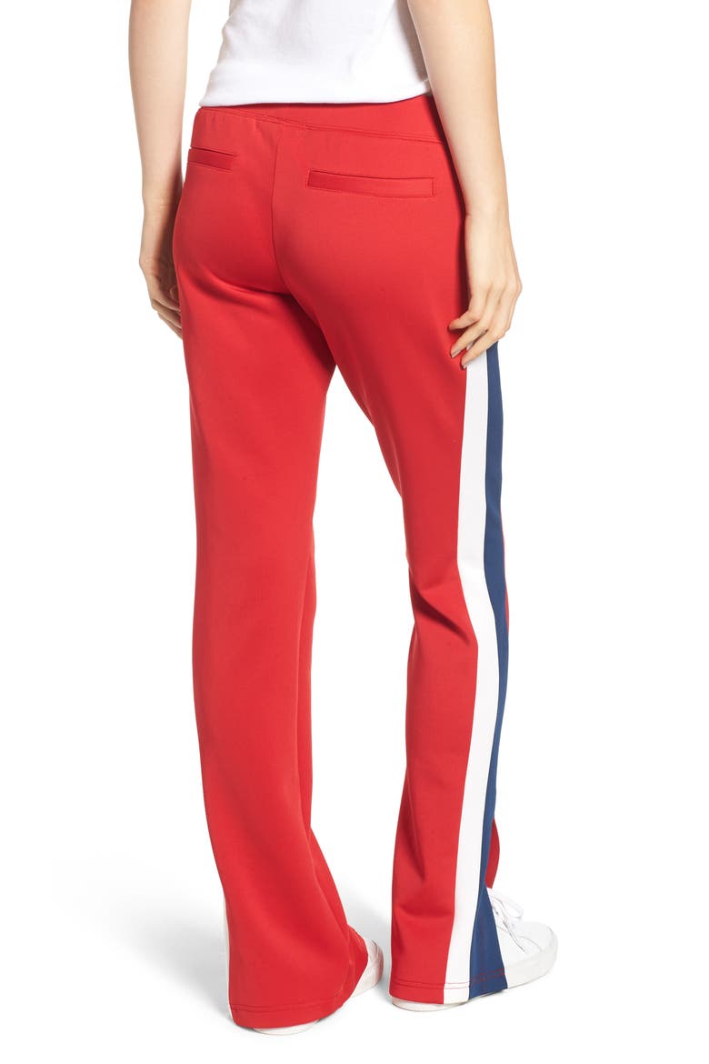 Stripe Scuba Knit Track Pants, Alternate, color, CANDY RED