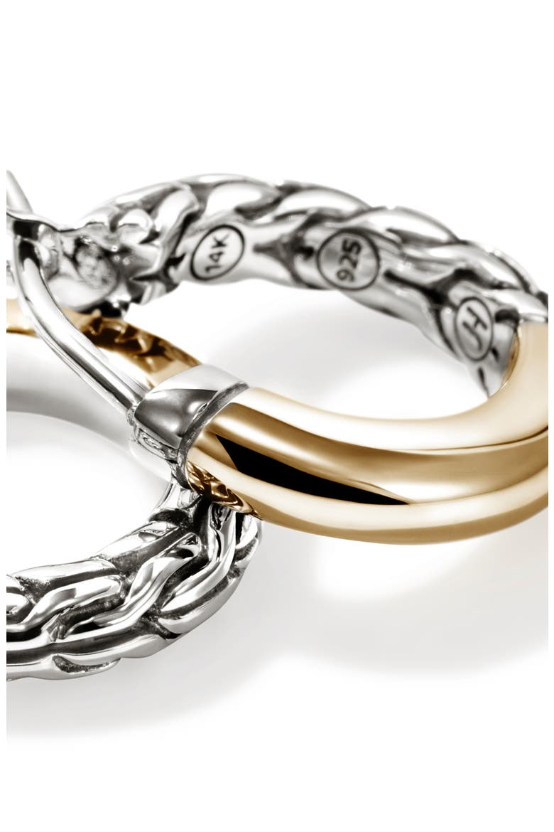 JH Essentail Crossover Hoop Earrings, Alternate, color, SILVER AND GOLD