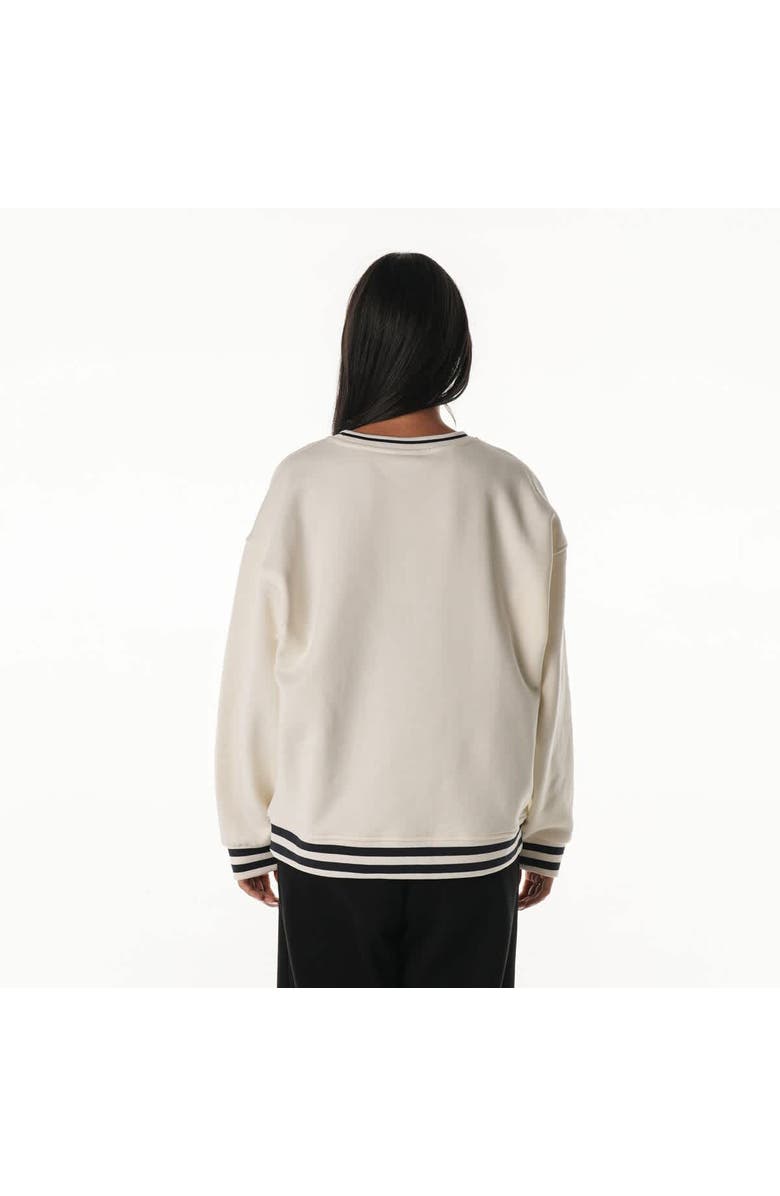 THE WILD COLLECTIVE Women
s The Wild Collective Cream Seattle Seahawks Oversized Vintage French Terry Sweatshirt, Alternate, color, Cream