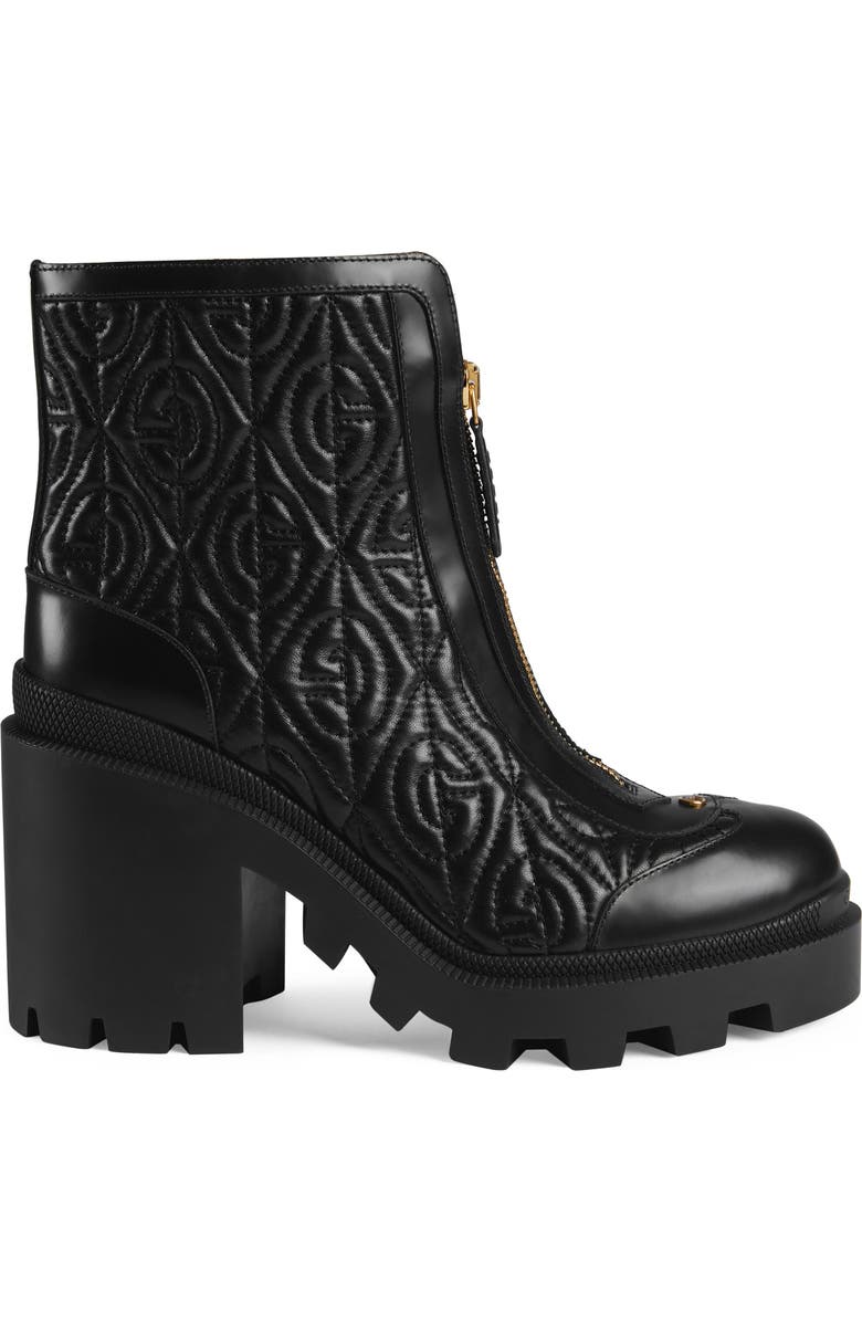 Gucci Trip G Rhombus Quilted Combat Boot, Alternate, color,