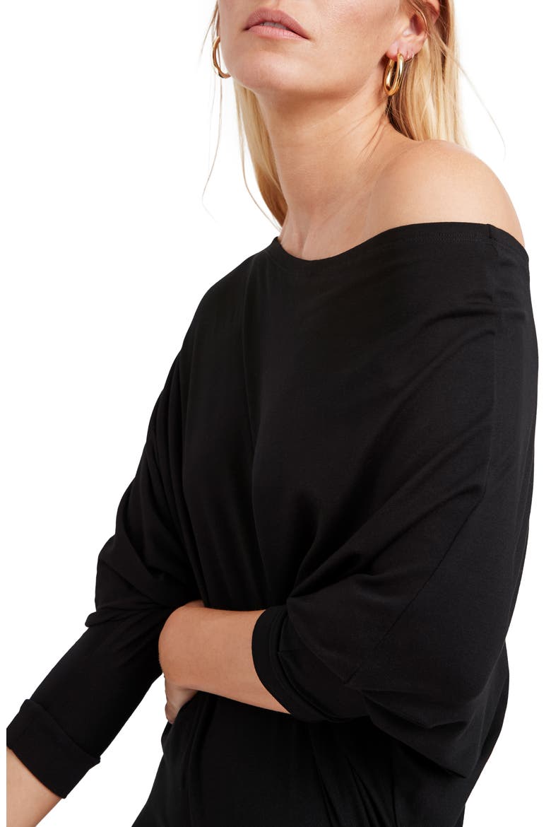 Julia Off the Shoulder Jersey Dress, Alternate, color, BLACK