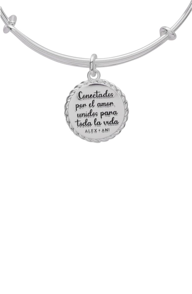 Alex and Ani Mamá Charm Bangle Bracelet, Alternate, color, Silver