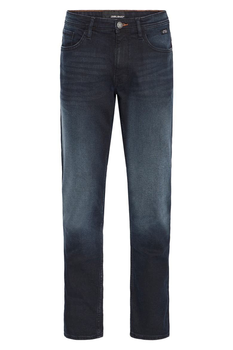 Slim Straight Leg Jeans, Main, color, DENIM WASHED BLACK
