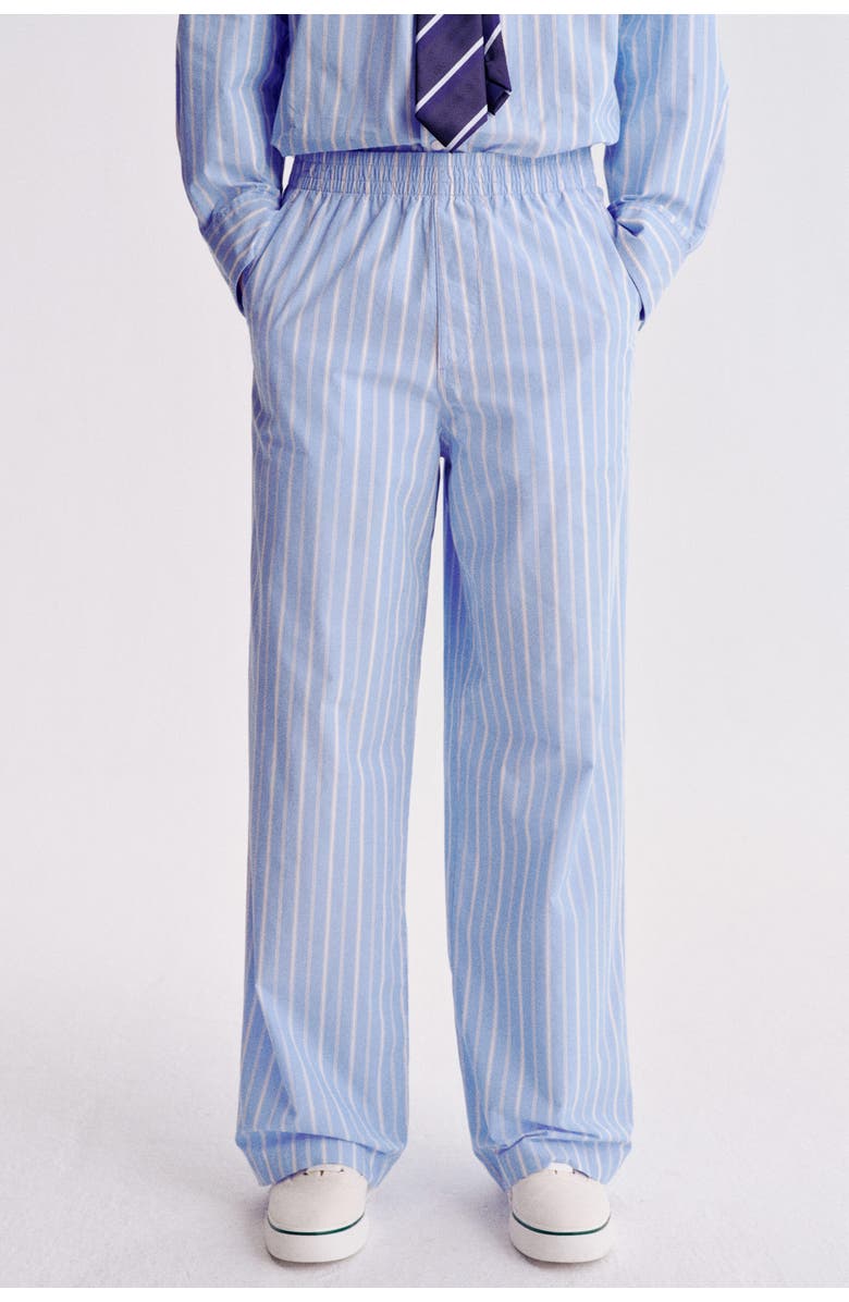 H&M Relaxed-fit pants, Alternate, color, Light Blue/Striped