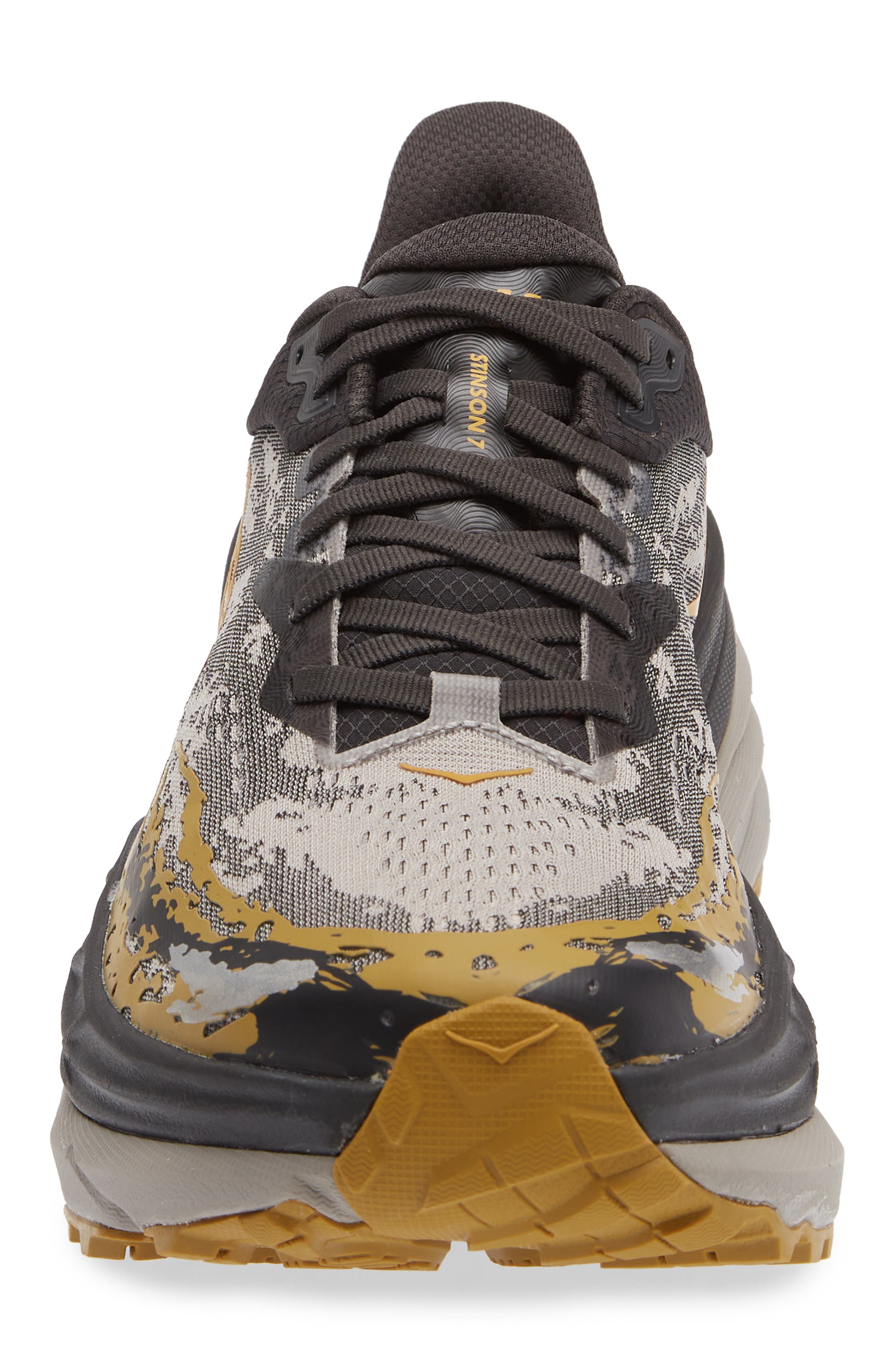 HOKA Stinson ATR 7 Trail Running Shoe, Alternate, color, Black / Cement