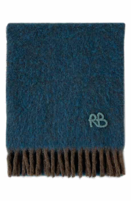 Ruslan Baginskiy Monogram Embroidered Wool Blend Scarf