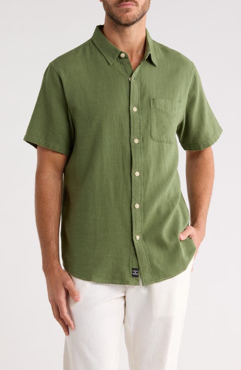 San Gabriel Short Sleeve Cotton Button-Up Shirt