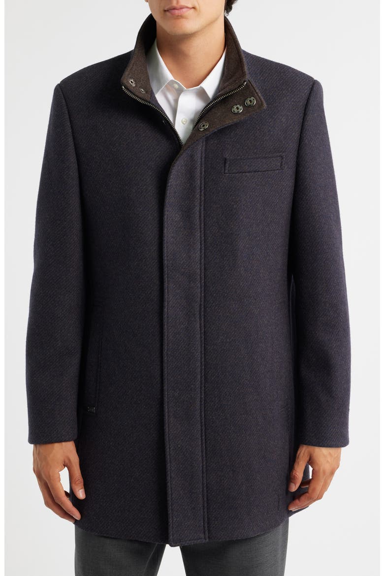 Genoa Wool Blend Twill Coat, Alternate, color, ESPRESSO NAVY TWILL