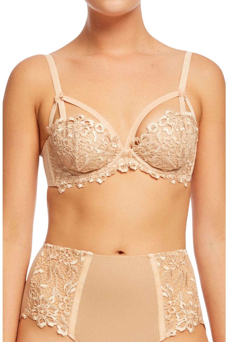 Dahlia Balconette Bralette, Main, color, CREME CARA