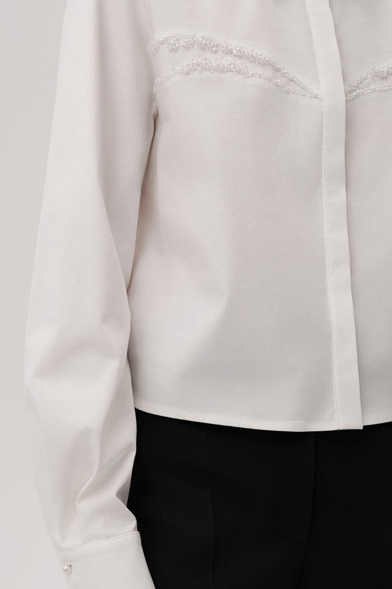 Malayah Collar Long Sleeve Shirt, Alternate, color, White