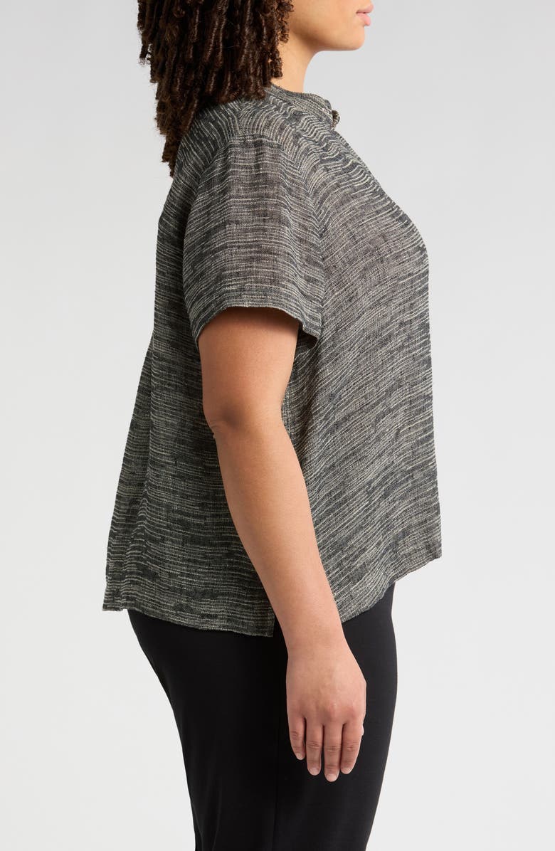 Short Sleeve Organic Linen Blend Button-Up Shirt