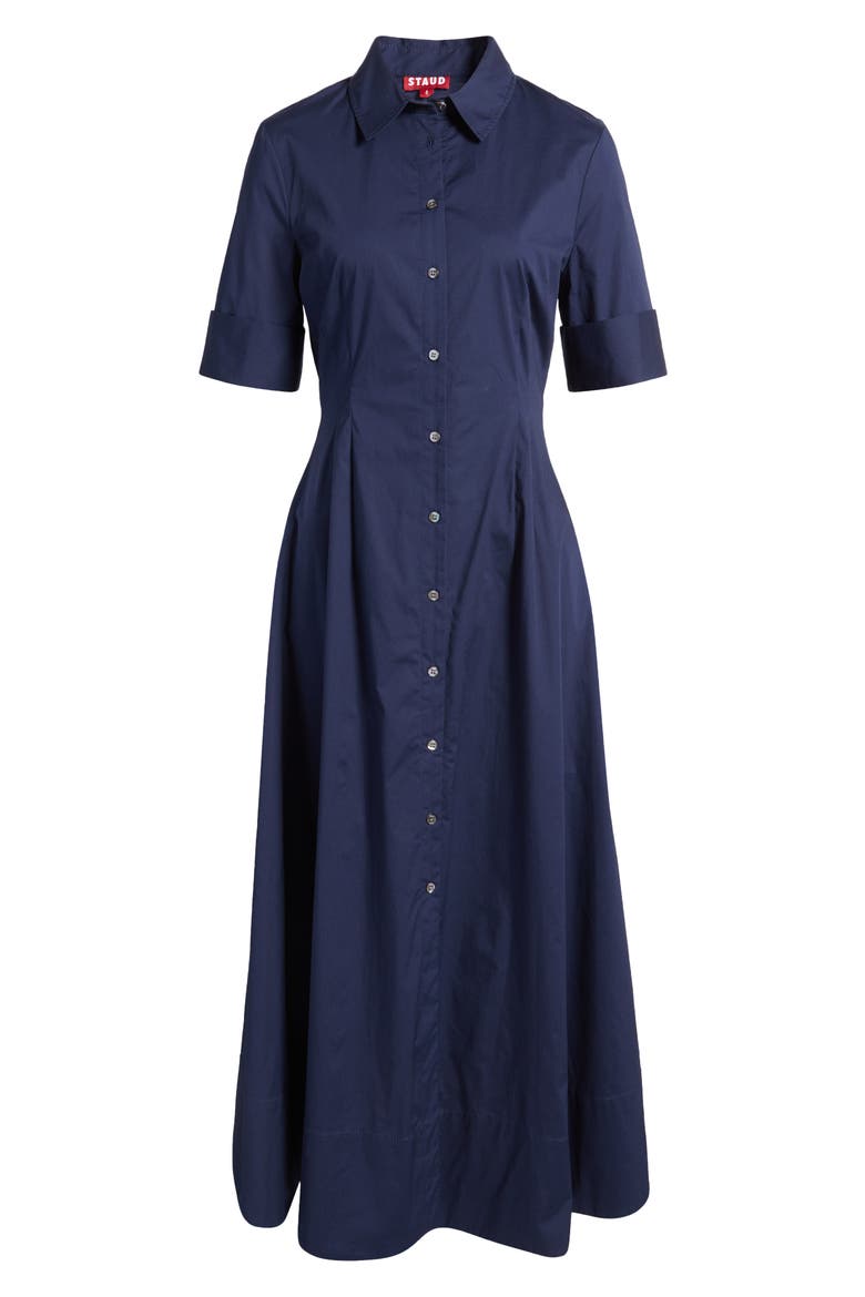 Joan A-Line Shirtdress, Alternate, color, NAVY