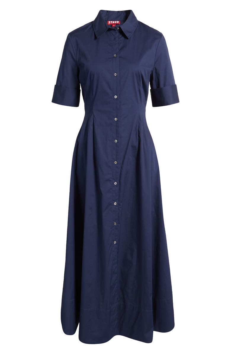 STAUD Joan A-Line Shirtdress, Alternate, color, Navy