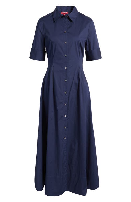 Staud Joan A-line Shirtdress In Blue
