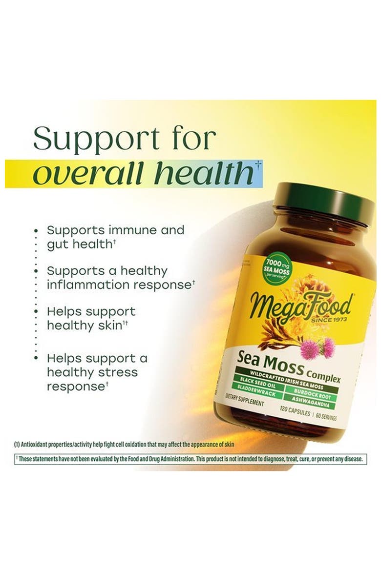 Sea Moss Complex with Irish Sea Moss Plus Black Seed Oil, Burdock Root, Bladderwrack & Ashwagandha, 120 Capsules, Alternate, color, None