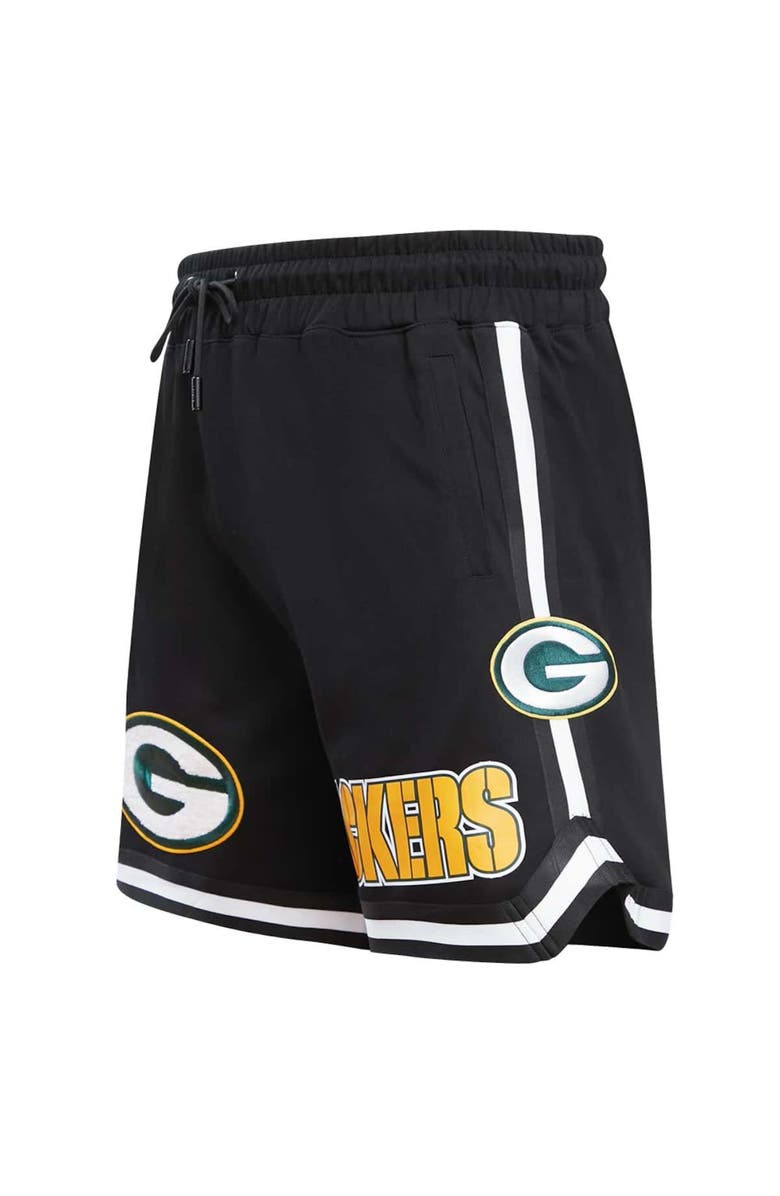 PRO STANDARD Men's Pro Standard Black Green Bay Packers Classic Chenille Shorts, Alternate, color,