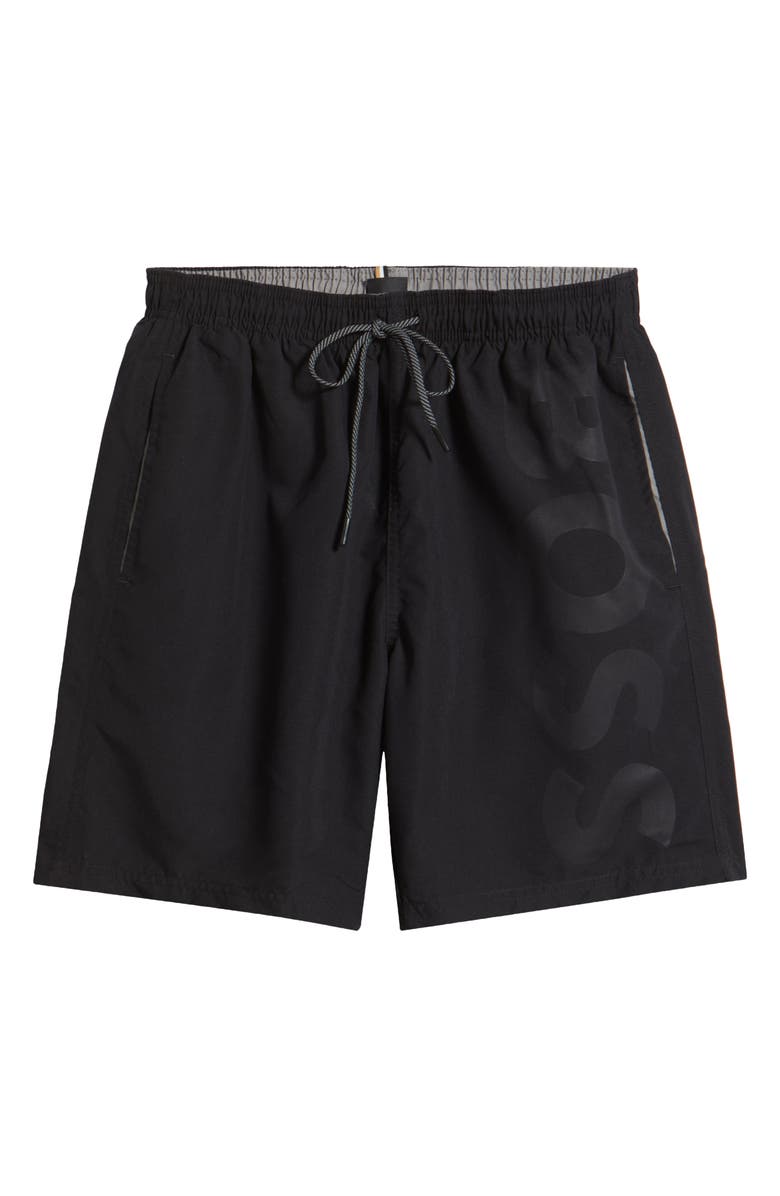 BOSS Orca Logo Graphic Swim Trunks, Alternate, color, 