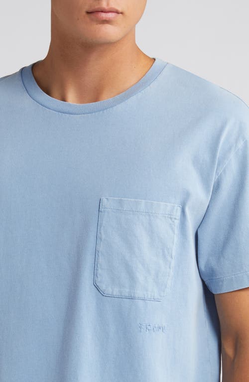 Frame Vintage Wash Pocket T-shirt In Blue
