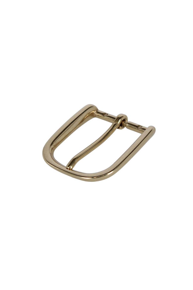 35mm Solid Brass Italian Rounded Edged Harness Belt Buckle, Alternate, color, Polished Brass