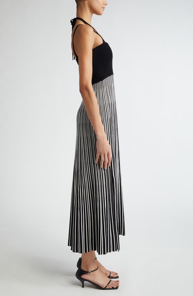 Maria McManus Crema Stripe Double Strap Halter Sweater Dress, Alternate, color,