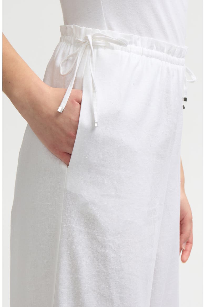 Side Waist Tie Wide Leg Pants, Alternate, color, WHITE